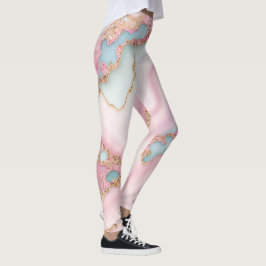 Legging Agate Marble Modern Blue Coleção Dourada