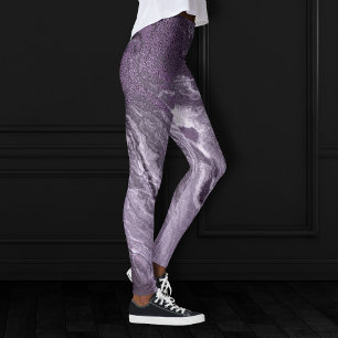 Legging Agato de Cristal Roxo   Dark Moody Marbled Stone L
