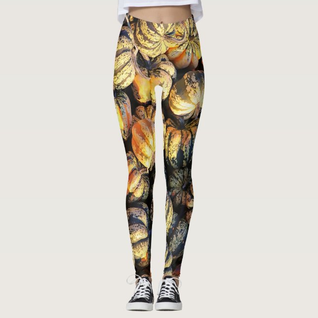 Legging Agrupamento de Abóboras Listradas (Frente)