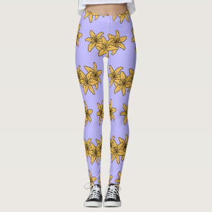 Legging Agrupamento De Lírios De Desenho Animado Amarelos