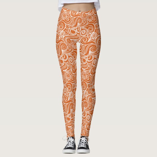 Legging água alegre laranja branco (Frente)