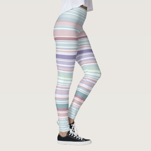 Legging Água, Bege e Listras Lavanda (Direita)