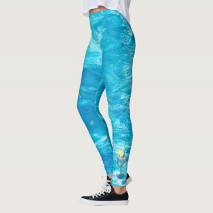 Legging Água de piscina turquesa com coquetel