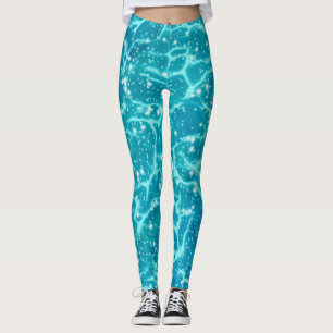 Legging Água do mar azul com faíscas