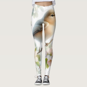 Legging Água-forte Floral de Cerejeira em Flor na Primaver
