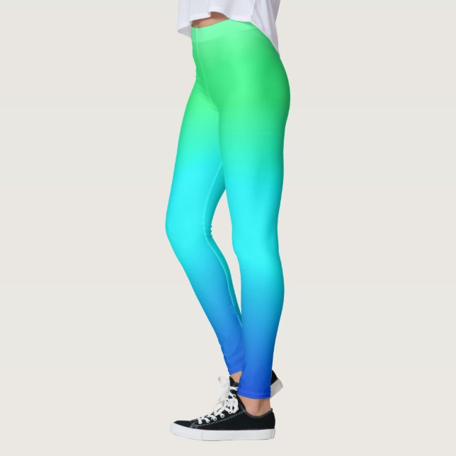 Legging Água Legal verde, azul e turquesa (Esquerda)