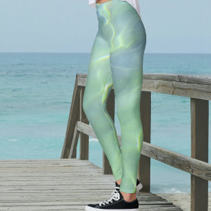 Legging Água-Marinha Tropical Chic Aquático