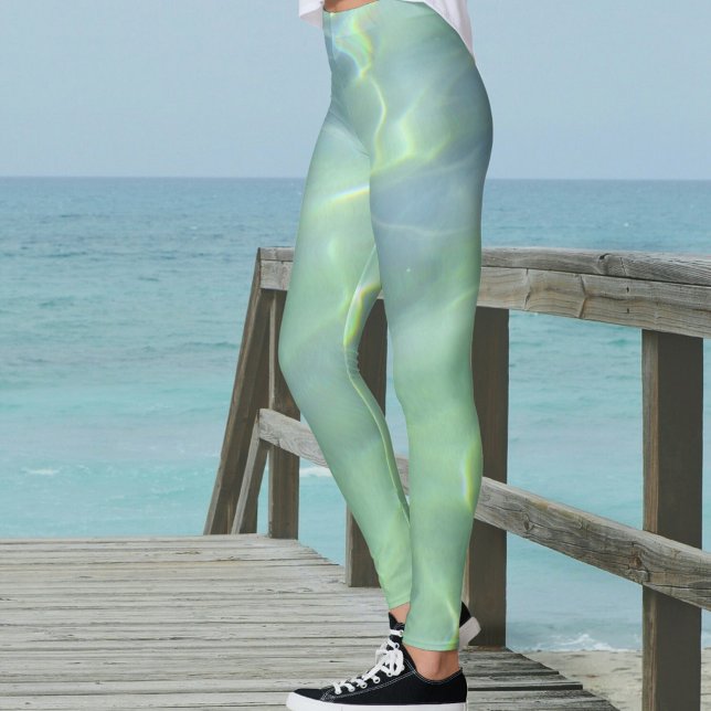 Legging Água-Marinha Tropical Chic Aquático (Criador carregado)