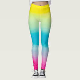 Legging Aguarela colorida legal de Ombre seu texto feito