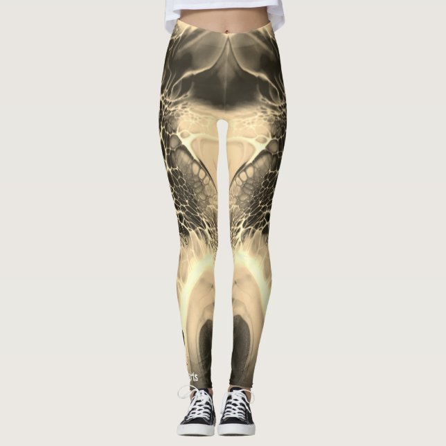 Legging Agulha de relâmpago com cinza com asas de borbolet (Frente)
