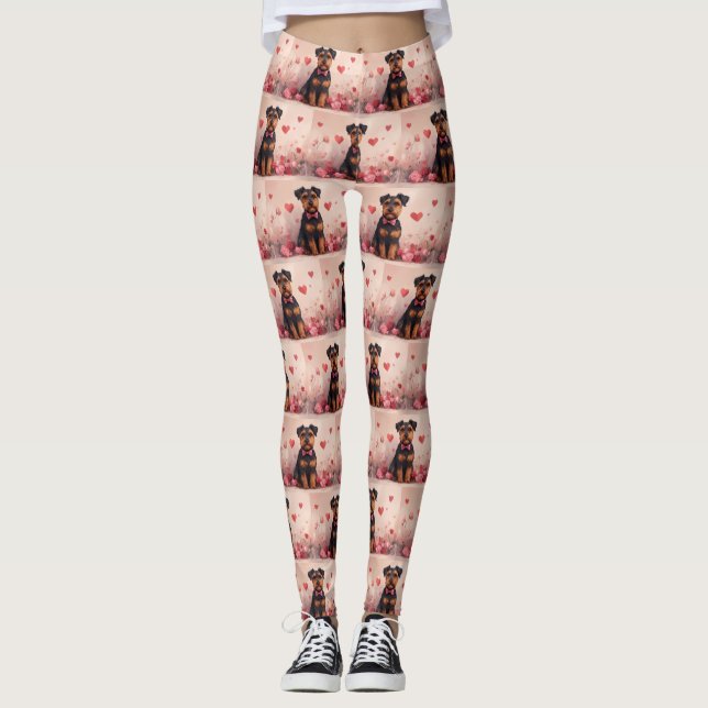 Legging Airedale com Rosas - Dia dos Namorados (Frente)