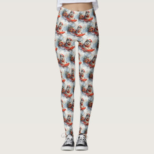 Legging Alaskan Malamute em Sledge Deixe-o nevar no Natal