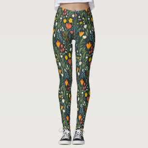 Legging Alegria Sangrenta: Padrão Floral Primavera