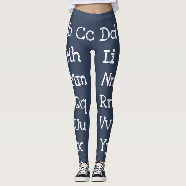 Legging alfabeto ABC em letras maiúsculas e minúsculas (Frente)