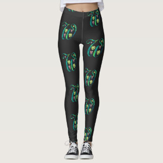 Legging Alfabeto Tropical: W em Preto