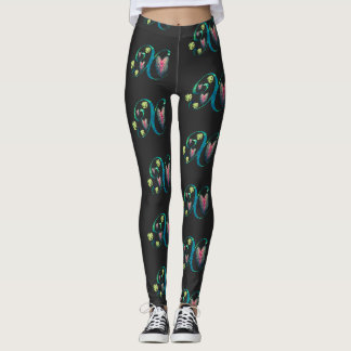 Legging Alfabeto Tropical: X em Preto