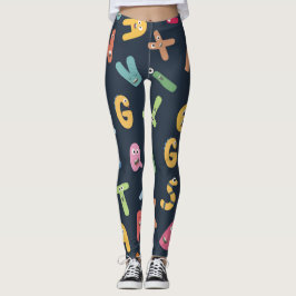 Legging alfabetos monstruosos