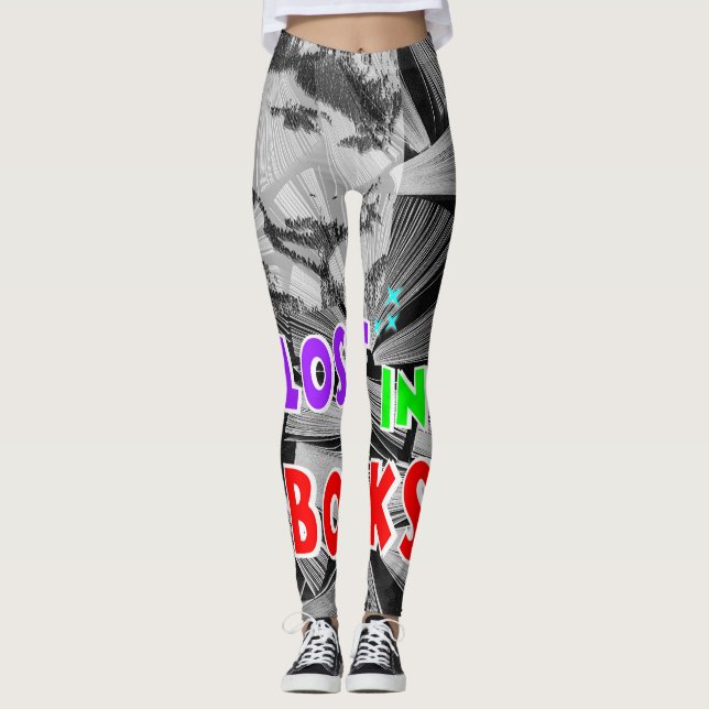 Legging Alfabetos Perdidos em Livros (Frente)