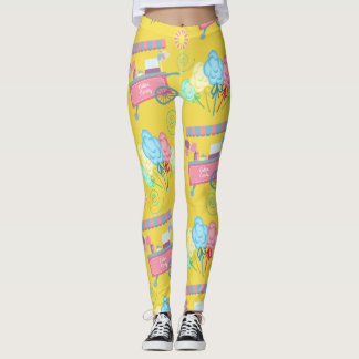 Legging Algodão doce por todo o lado no impressão