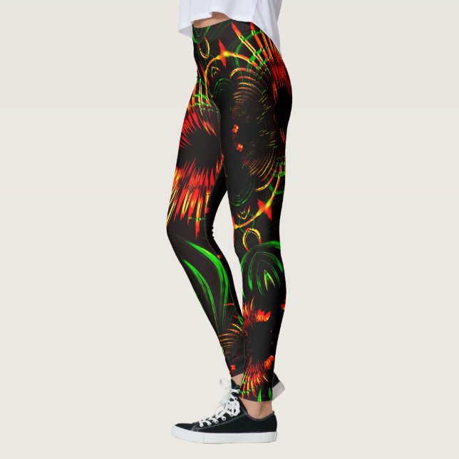 Legging Algumas folhas de erva e entaladas "pétalas de flo (Esquerda)
