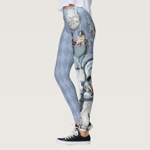 Legging Alice Azul de Prata no País das Maravilhas