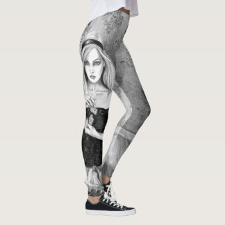 Legging Alice no país das maravilhas por todo o lado em