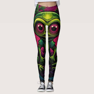 Legging alienígena amor crânio bom humor sorte