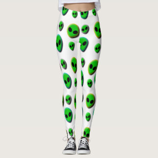 LEGGING ALIENS. ALIENÍGENA NEON VERDE CABEÇA CORES EDGADAS