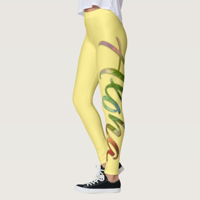 Legging Aloha - Letra Tropical - Nature Hawaii Amarelo (Esquerda)