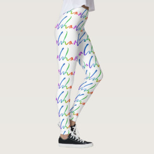 Legging Aloha - rotulação tropical da mão - velas e ond