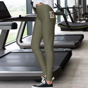 Legging Amante de Gato de Estimação Personalizado Oliva Es