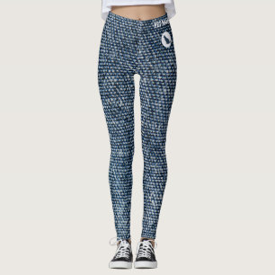 Legging Amante de Gato Moderno Mãe de Estimação Jeans Azui