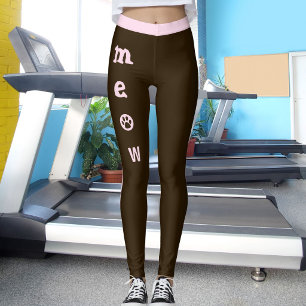 Legging Amante de Gato Pet Meow Paw Espresso Marrom Listra