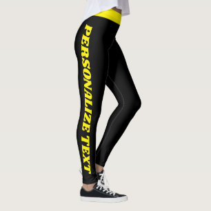 Legging Amante de Gatos Mãe de Pet Amarelo Preto Personali