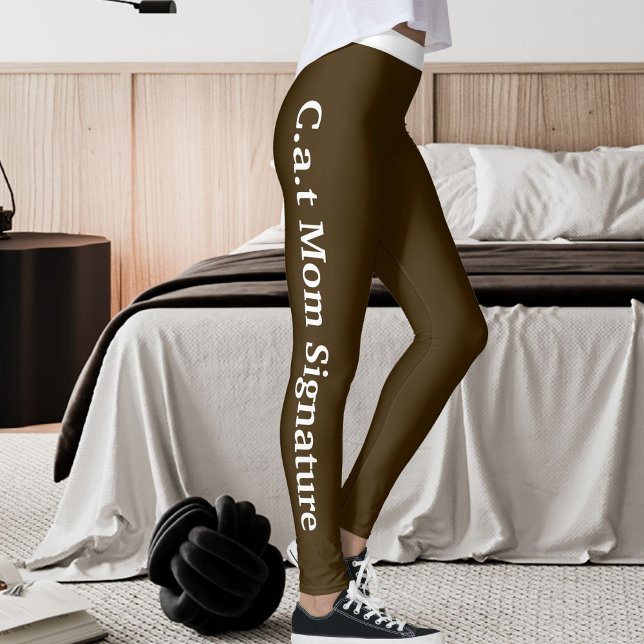 Legging Amante de Gatos Personalizada Mãe de Gato Marrom E (Criador carregado)
