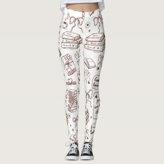 Legging Amante de Livros Padrão de Leitura | Livros Fofos,