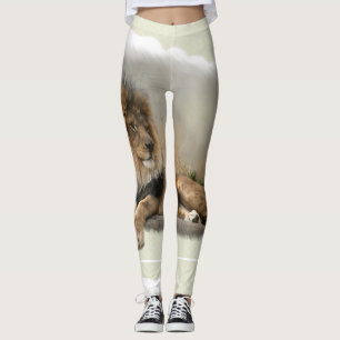 Legging Amante do leão dos animais selvagens