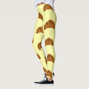 Legging Amantes de Croissants Amarelo Claro França Comida 
