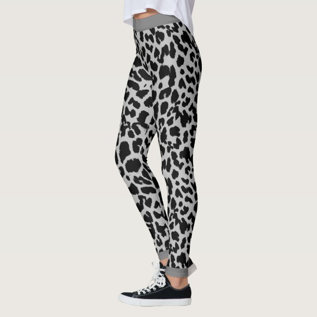 Legging Amantes de os animais Leopardo Imprimir Preto na C (Esquerda)