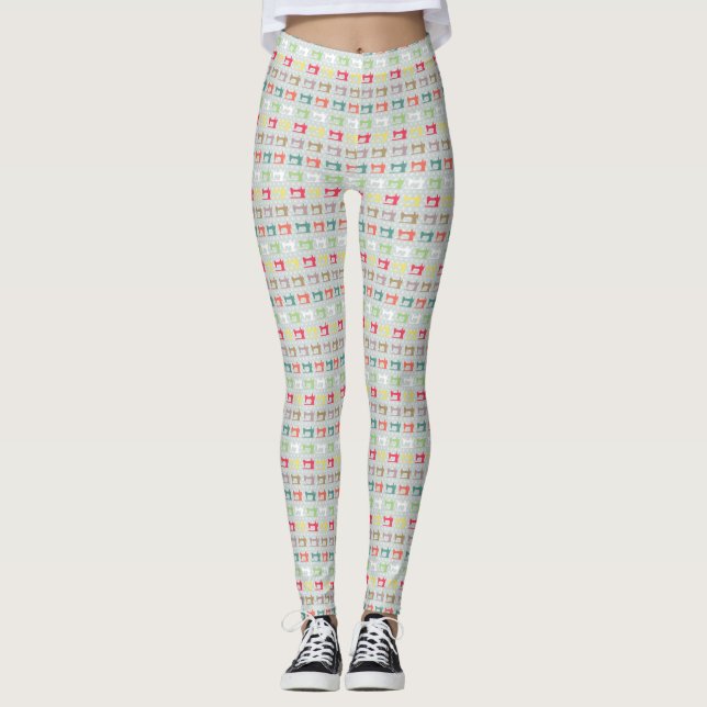 Legging Amar Cinza De Máquinas De Costura (Frente)