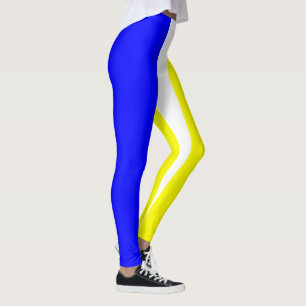 Legging Amarelo azul e branco Vertical-Listrados