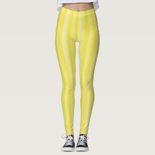 Legging Amarelo Brilhante Minimalista Simples, Stripado