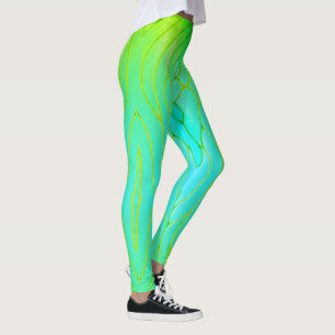 Legging Amarelo claro, verde e lacrimogêneo