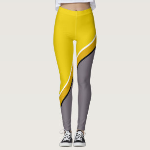 Legging Amarelo e Cinza Diagonal