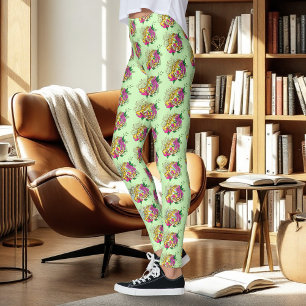 Legging Amarelo-leopardo Gecko Verde