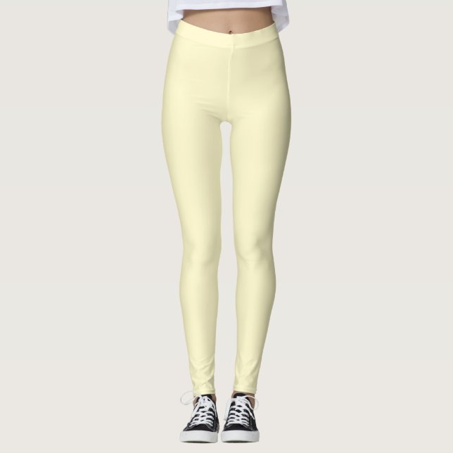 Legging Amarelo Limão Moderno Cor Sólida Plana (Frente)