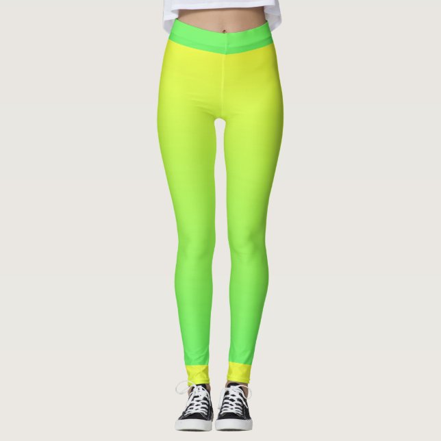 Legging Amarelo/Verde Mulheres (Frente)