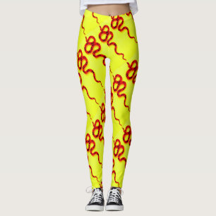 Legging amarelo vermelho dos cobras corais