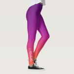 Legging Ambre de gradiente roxo, rosa e laranja<br><div class="desc">Ambre de gradiente roxo,  rosa e laranja</div>