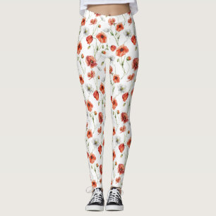 Legging Ameixas de Prado em Aquarela e Flores Silvestres B